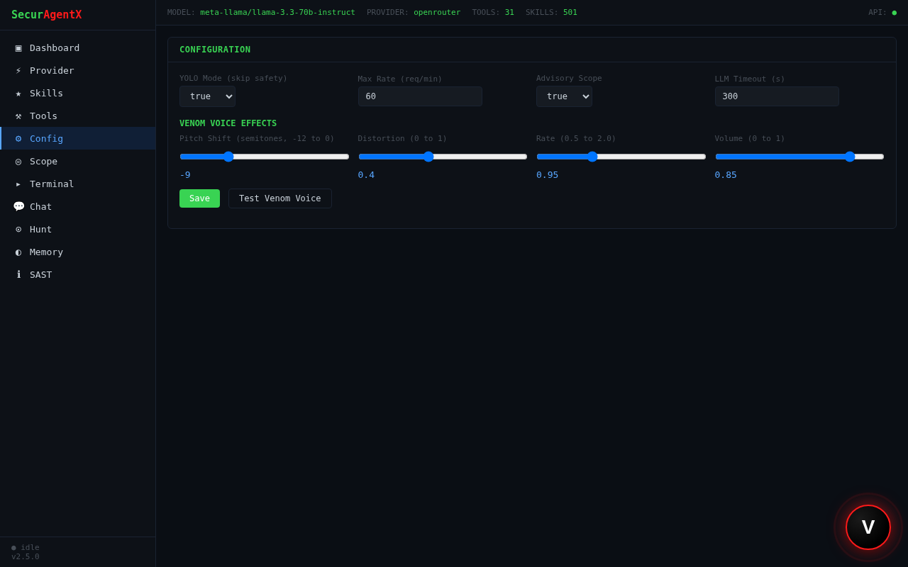 Config panel