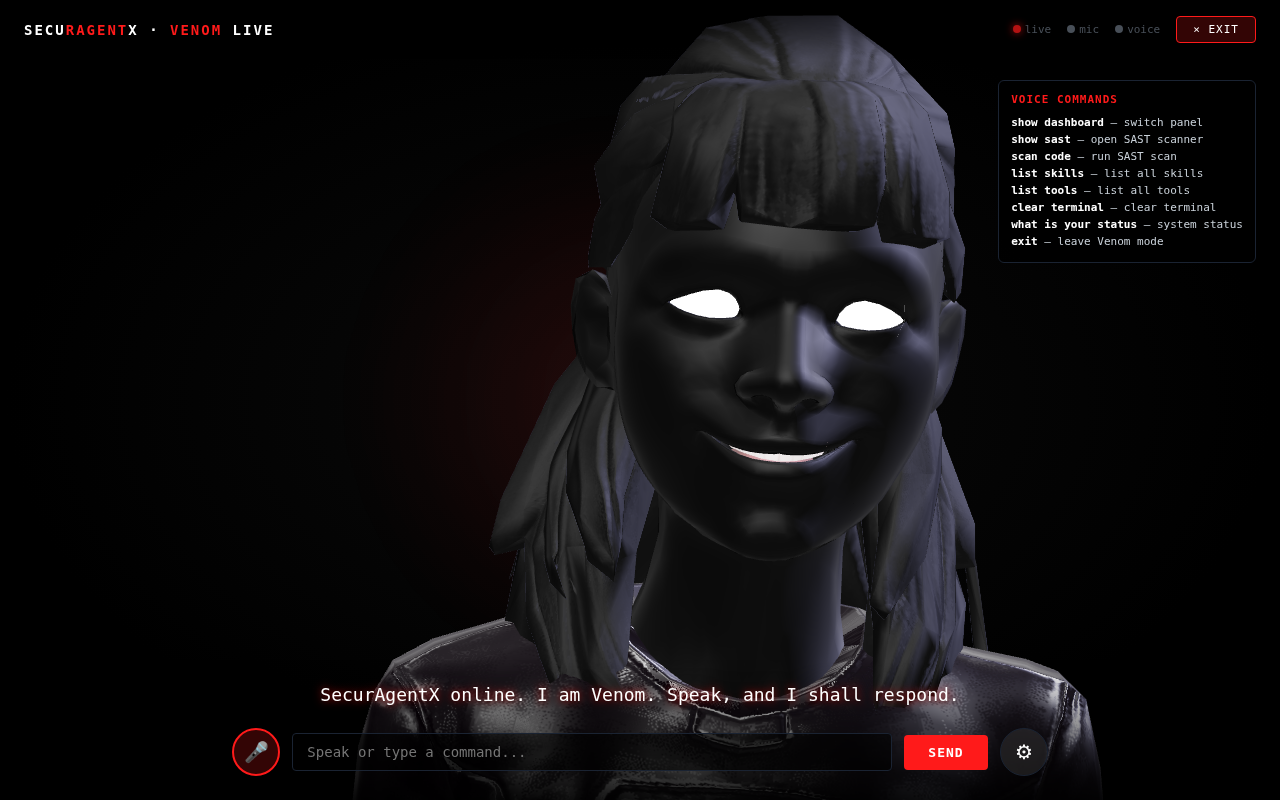 SecurAgentX Venom Live Avatar